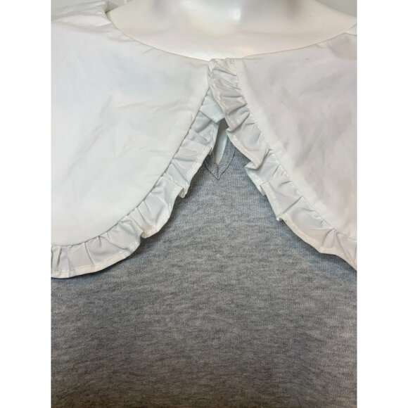 Sandy Liang x Target Gray Long Sleeve Ruffle Collar Sweatshirt, Size 3X - Picture 5 of 10